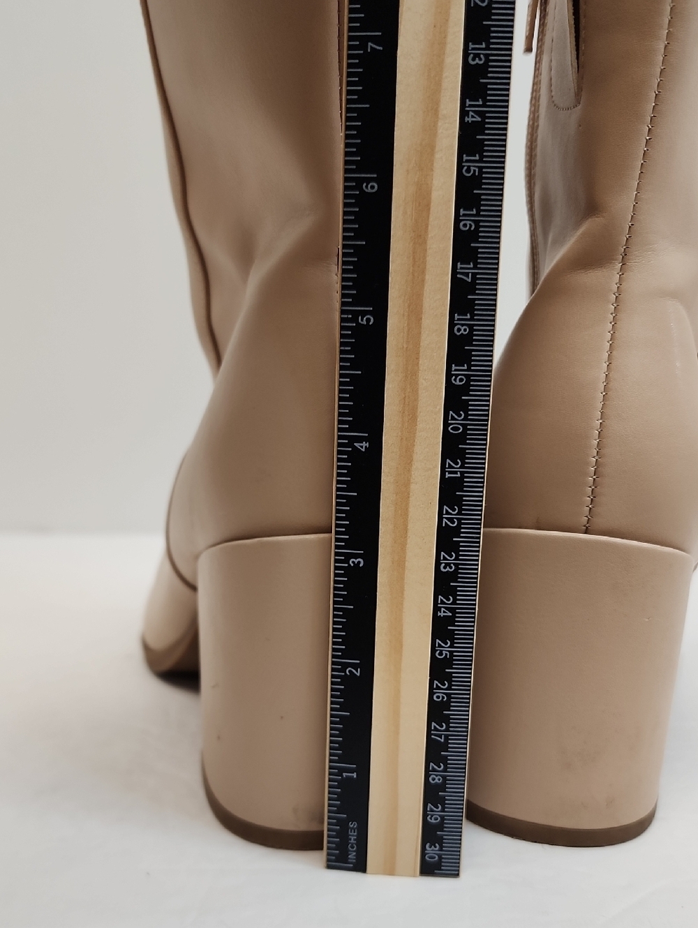 A New Day Tan Faux Leather Block Heel Ankle Boots Size 7 - Picture 9 of 14